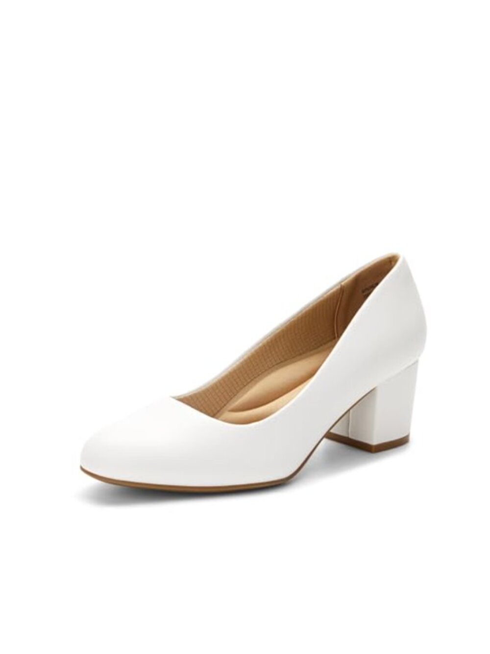 Women's Block Heel Pumps Square Toe Dress Shoes Faux Leather